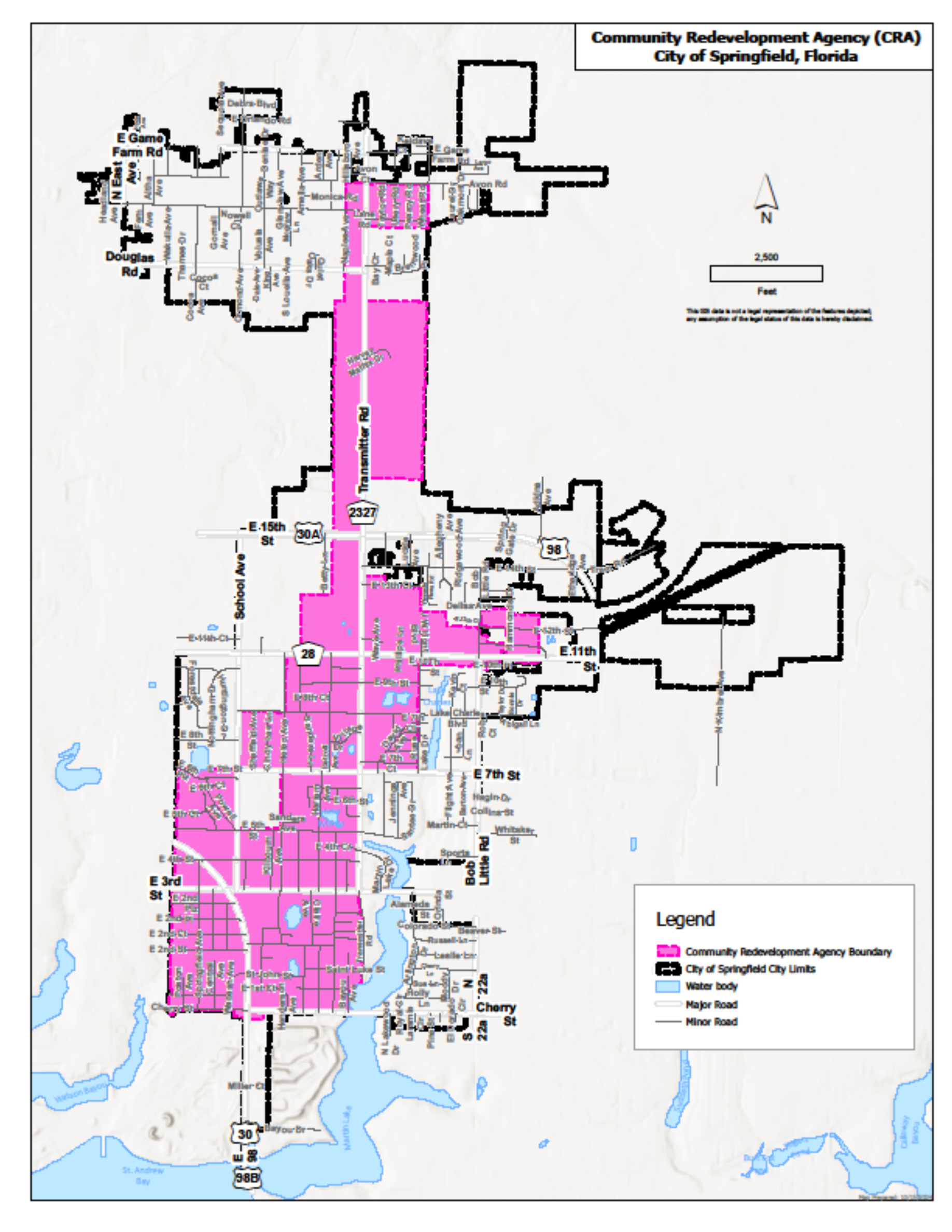 Cra Map CRA Redevelopment Area Map | Springfield FL